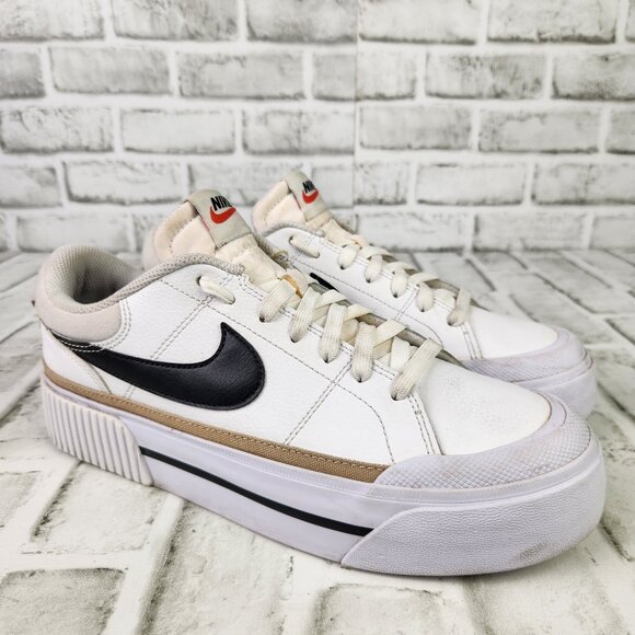 Nike Shoes - Nike Court Legacy Lift Low Women's Size 9.5 White Hemp Platform Shoes DM7590-100